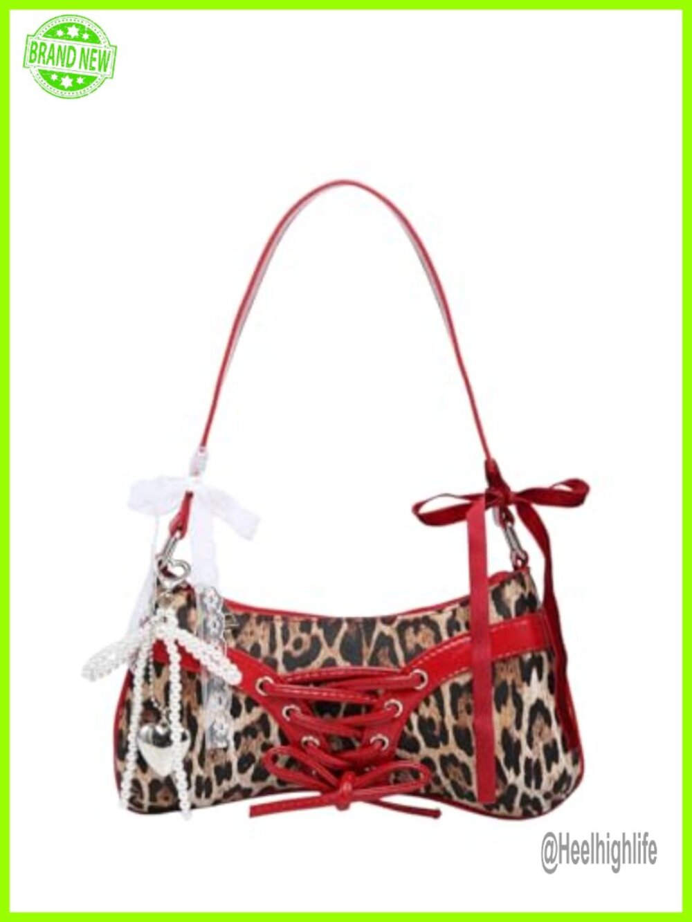 Faux Leather Y2K Shoulder Bag Cute Kawaii Bow Purse Women's